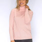 Soft Pink Knit Polo Neck