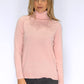 Soft Pink Knit Polo Neck