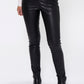 Zapara Black Straight Leg Leather Leggings