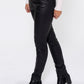 Zapara Black Straight Leg Leather Leggings