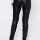 Zapara Black Straight Leg Leather Leggings