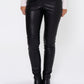 Zapara Black Straight Leg Leather Leggings