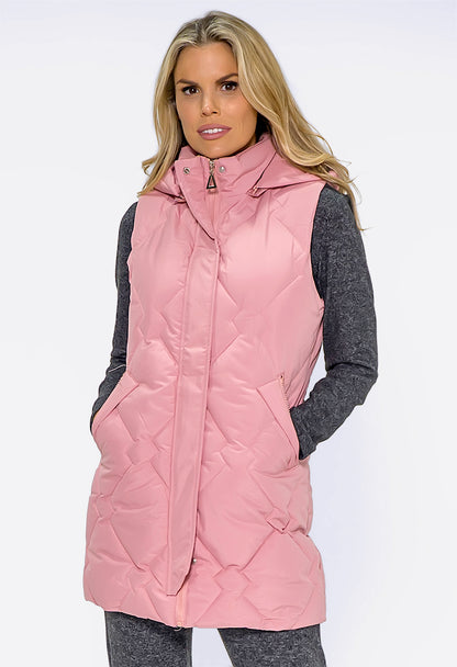 Dusty Pink Hooded Gilet