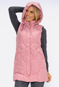 Dusty Pink Hooded Gilet