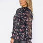 Black Bloom Print High Neck Top