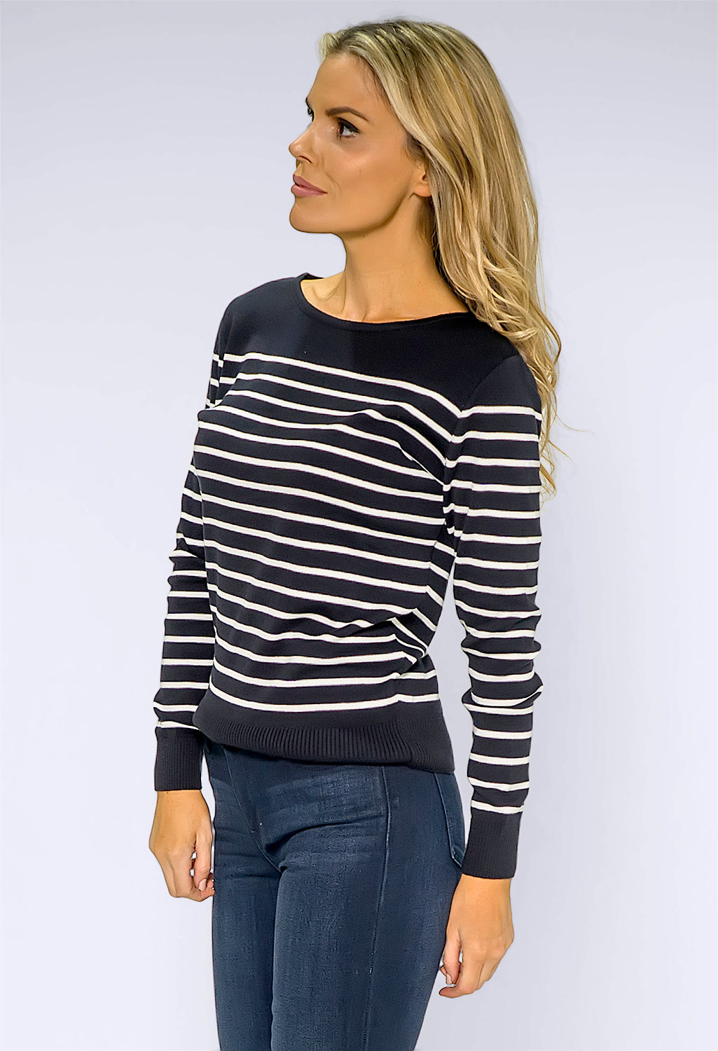 Navy Striped Pullover