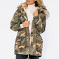 Camo Coat with Pink Faux Fur