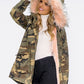 Camo Coat with Pink Faux Fur