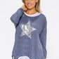 Navy STAR DETAIL DOUBLE LAYER TOP