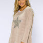 Beige Star Detail Double Layer Top