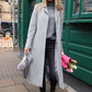 Long Light Grey Coat with Silk Lining