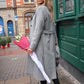 Long Light Grey Coat with Silk Lining