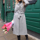 Long Light Grey Coat with Silk Lining