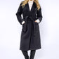 Long Black Coat with Silk Feel Lining