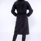 Long Black Coat with Silk Feel Lining