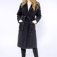 Long Black Coat with Silk Feel Lining