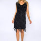 Black Tasseled Sequin Dress