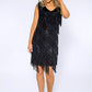 Black Tasseled Sequin Dress