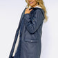 Navy Hooded Raincoat With White Cosy Lining