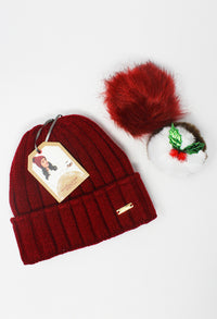 Red Mix and Match Pompom Hat