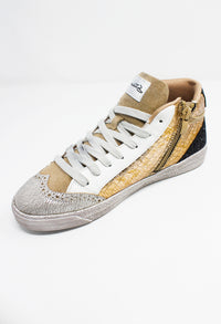 Bronze Snakeskin Trainers