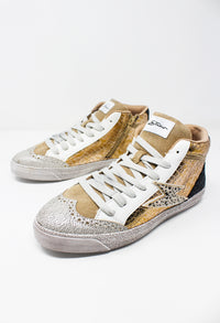 Bronze Snakeskin Trainers