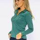 Green Pleated Shoulder Top