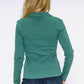 Green Pleated Shoulder Top