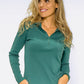 Green Pleated Shoulder Top