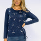 Navy Glittered Star Top