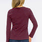 Navy Top with Red Stripes