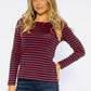 Navy Top with Red Stripes