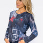 Navy Star Top with Diamante Details