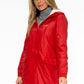 Red Hooded Raincoat with Cosy White Lining