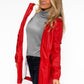 Red Hooded Raincoat with Cosy White Lining