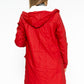 Red Hooded Raincoat with Cosy White Lining