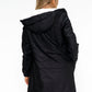 Black Hooded Raincoat with White Cosy Lining