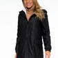 Black Hooded Raincoat with White Cosy Lining