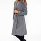 Grey Midi Length Coat with Belt