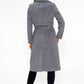 Grey Midi Length Coat with Belt