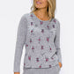 Light Grey Knit with Red Ballet Print