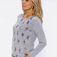 Light Grey Knit with Red Ballet Print