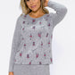 Light Grey Knit with Red Ballet Print