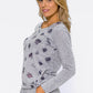 Light Grey Knit with Navy Print