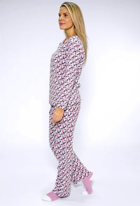 3 piece microfleece polka dot print pyjama set with plush socks