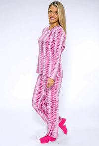 3 piece microfleece ZIGZAG print pyjama set with plush socks