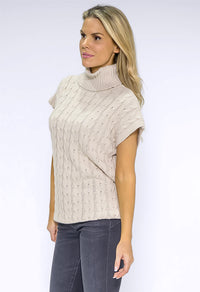 Beige Knit Turtleneck