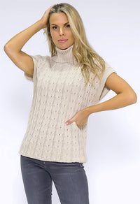 Beige Knit Turtleneck