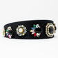 Black Velvet Headband with Pearl and Jewel Details