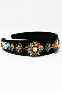 Black Velvet Jewel Headband